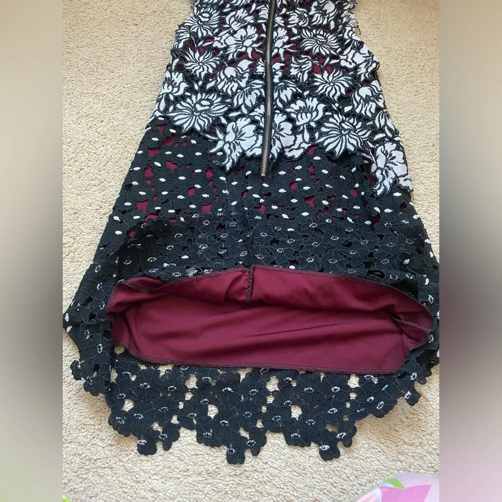 Floral Black and White Sleeveless Dress US 6 - Picture 5 of 10